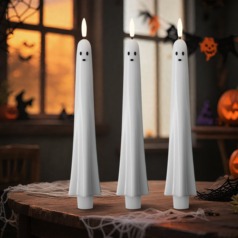 ๐๐ป Remote-controlled ghost candle with 3D flaming wick ๐ป๐