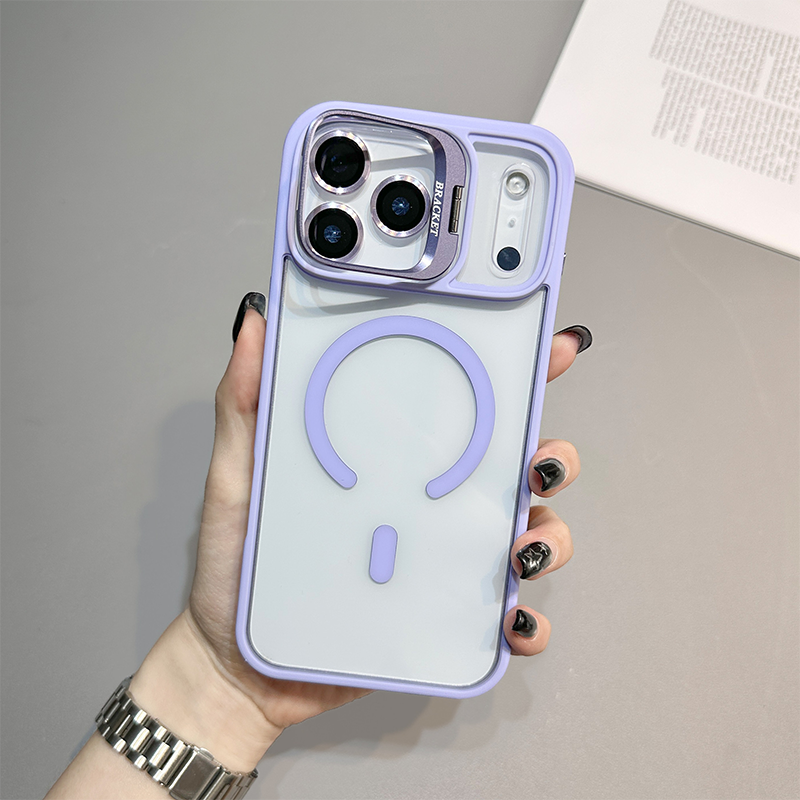 📱 2-in-1 Magnetic Case: Shockproof with Flip Lens Guard & Kickstand ✨
