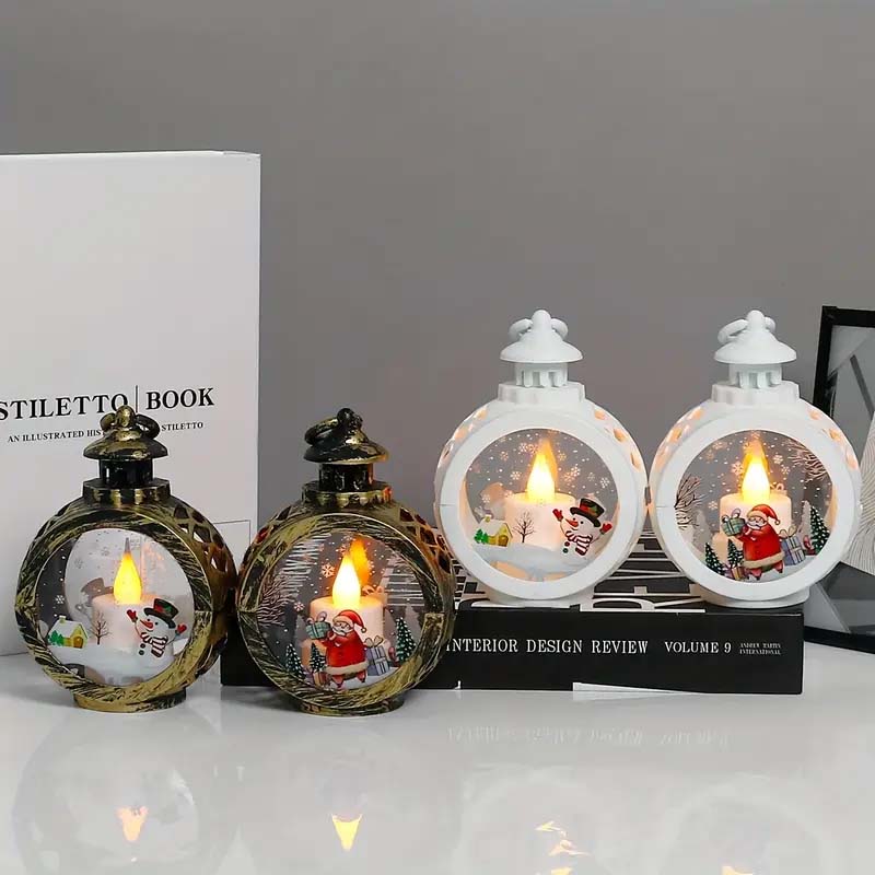 Retro Christmas lamp - Festive LED night light for windowsill & living room