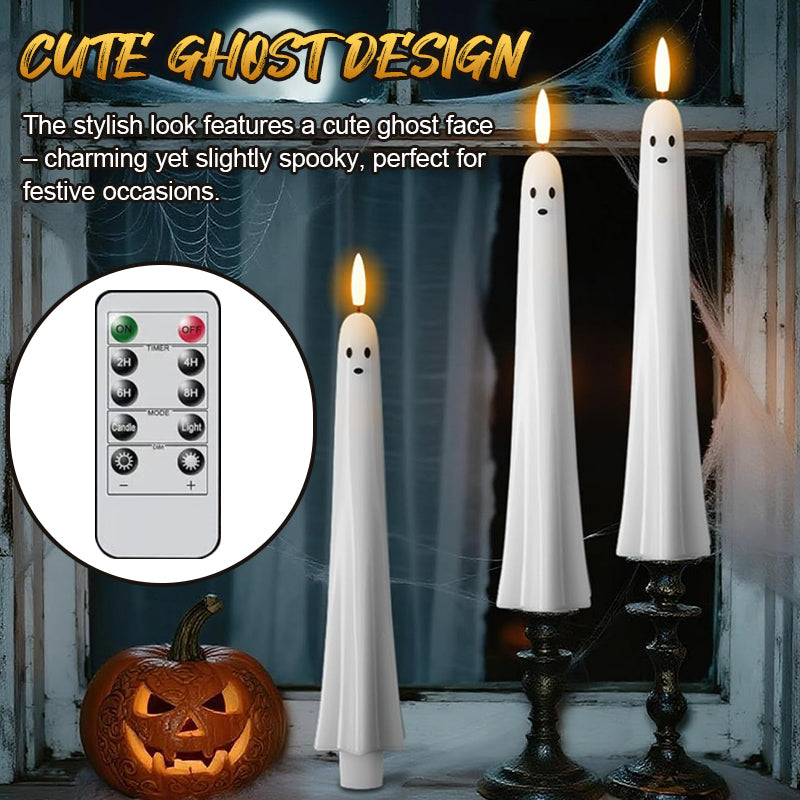 ๐๐ป Remote-controlled ghost candle with 3D flaming wick ๐ป๐