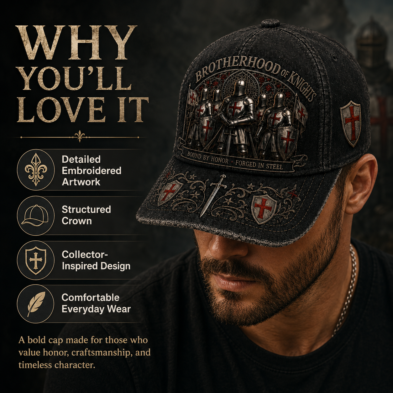 Brotherhood of Knights Cap: Bound by Honour & Loyalty 🛡️