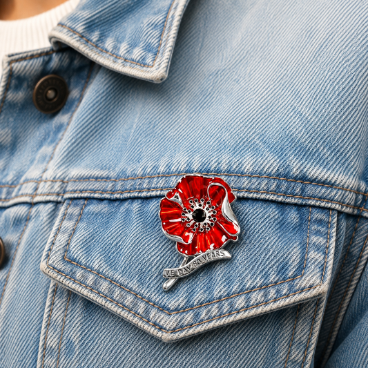 "Lest We Forget" 🌺 Official VE Day 80th Anniversary Brooch