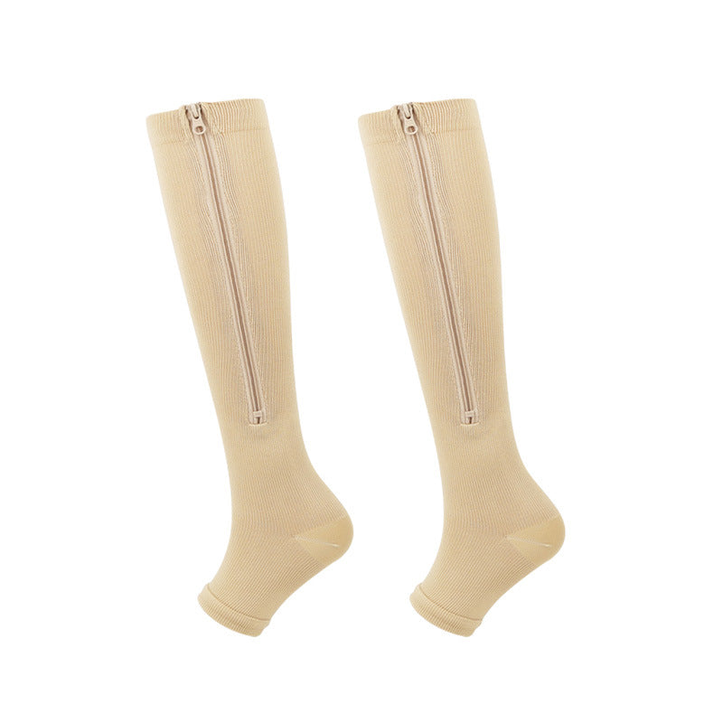 🏃‍♂️ Sports Zipper Compression Socks – Easy On/Off Support for Swollen Legs