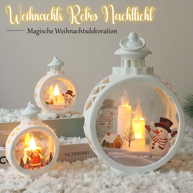 Retro Christmas lamp - Festive LED night light for windowsill & living room