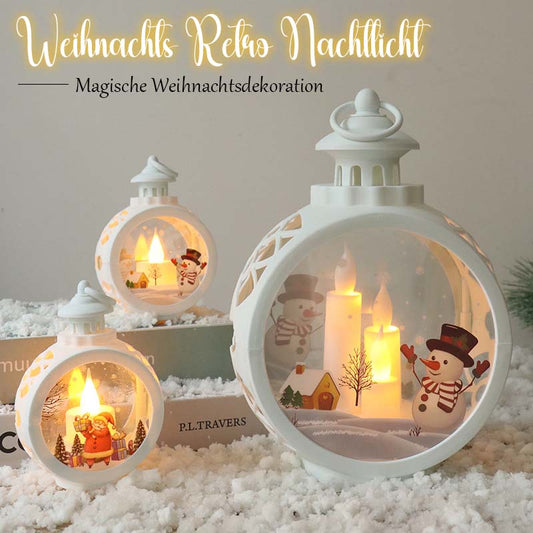 Retro Christmas lamp - Festive LED night light for windowsill & living room