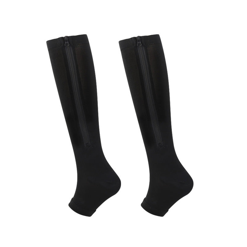 🏃‍♂️ Sports Zipper Compression Socks – Easy On/Off Support for Swollen Legs