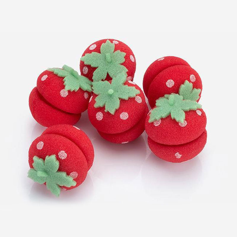 🍓 Sleep your way to perfect bouncy curls: The heatless strawberry rollers that save your hair and your mornings! ✨
