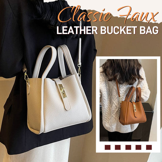 3-Way Soft PU Leather Bucket Bag – Crossbody, Shoulder & Handheld Tote 👜✨