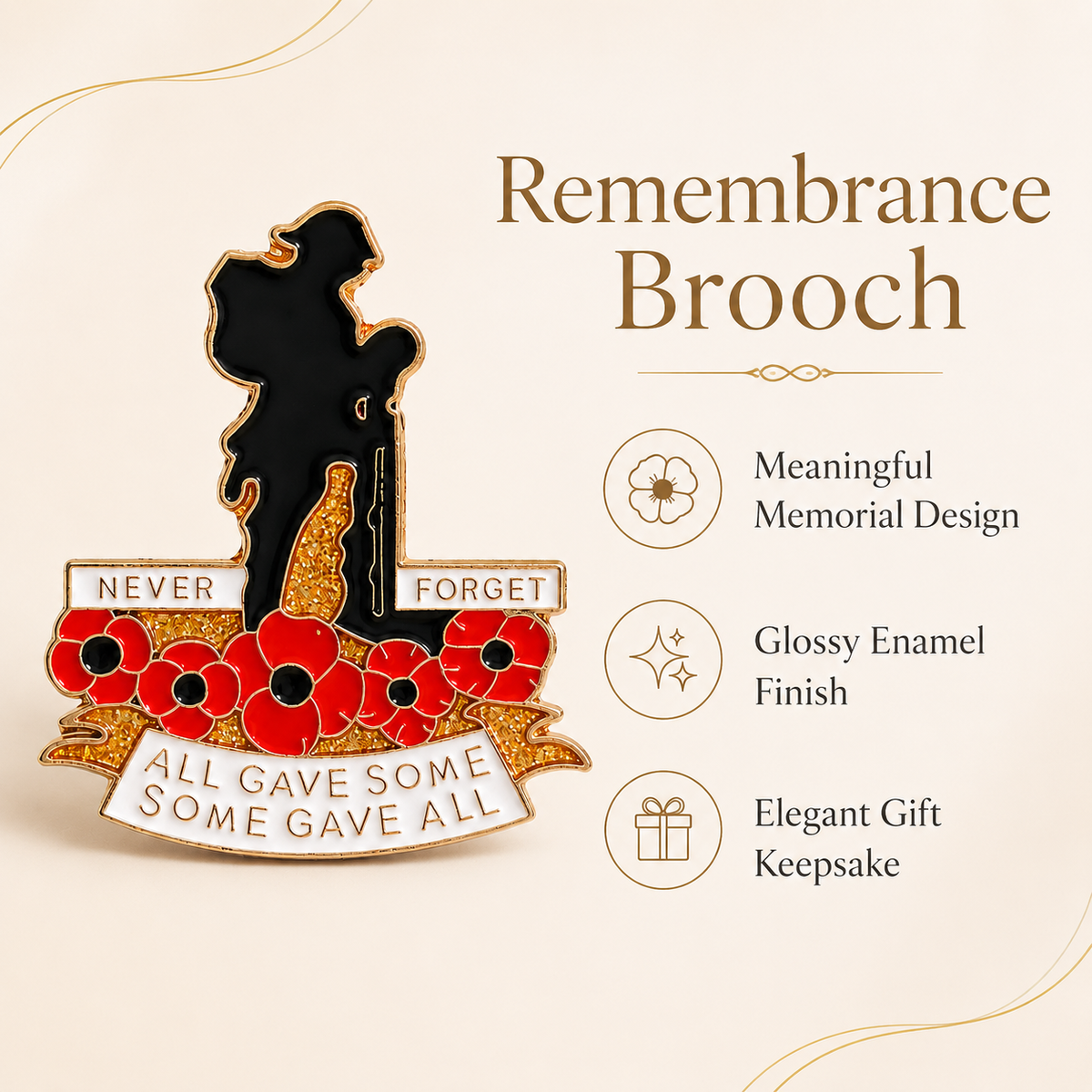 🌹 Honour Their Sacrifice | 111th Anniversary Red Poppy Brooch 🎖️