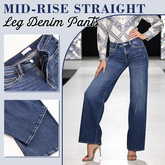 High-Comfort Straight Leg Jeans – Shaping Lift & Natural Stretch 👖