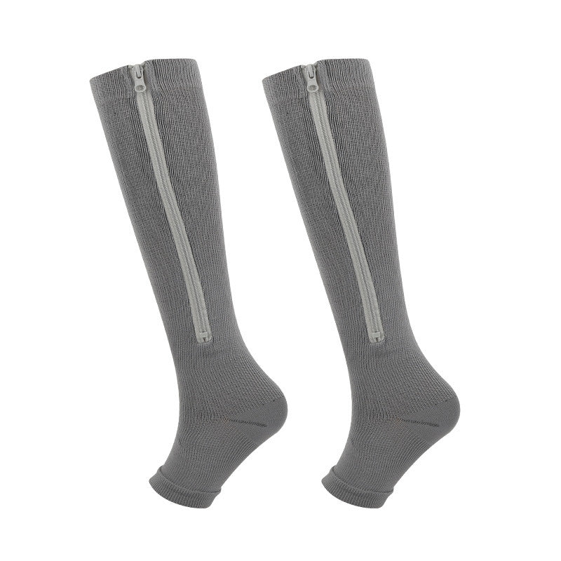 🏃‍♂️ Sports Zipper Compression Socks – Easy On/Off Support for Swollen Legs