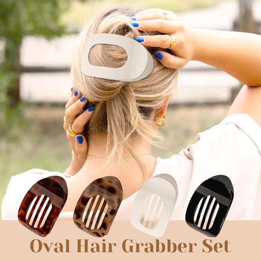 Oval hair grip set