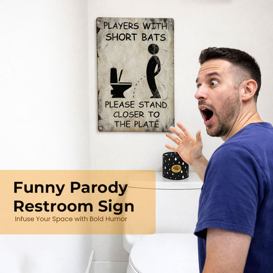 "Short Bats, Step Up!": The Cheekiest Loo Sign for Your Downstairs Toilet 🚽😂