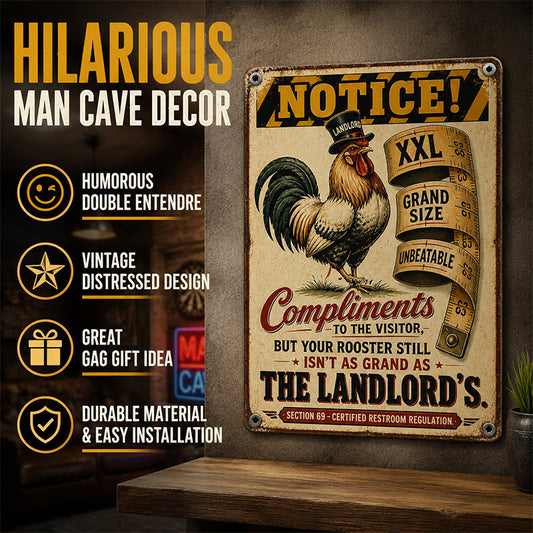 😂 The Ultimate Icebreaker! Vintage Rooster Metal Sign for Home Bar & Man Cave 🍻