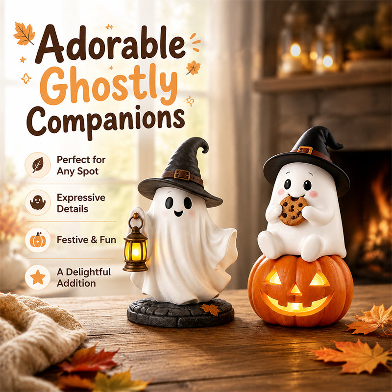The Cutest Autumn Companion You Didn't Know You Needed! 👻🎃 | Hand-Painted Ghost Figurine