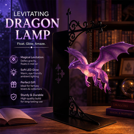 🔮 Bring Your Bookshelf to Life! The Magical Floating Dragon Ambient Lamp 📚