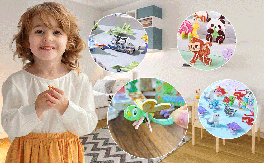 3D Creative Creature Puzzle Collection (Set of 30 Unique Designs) ✨
