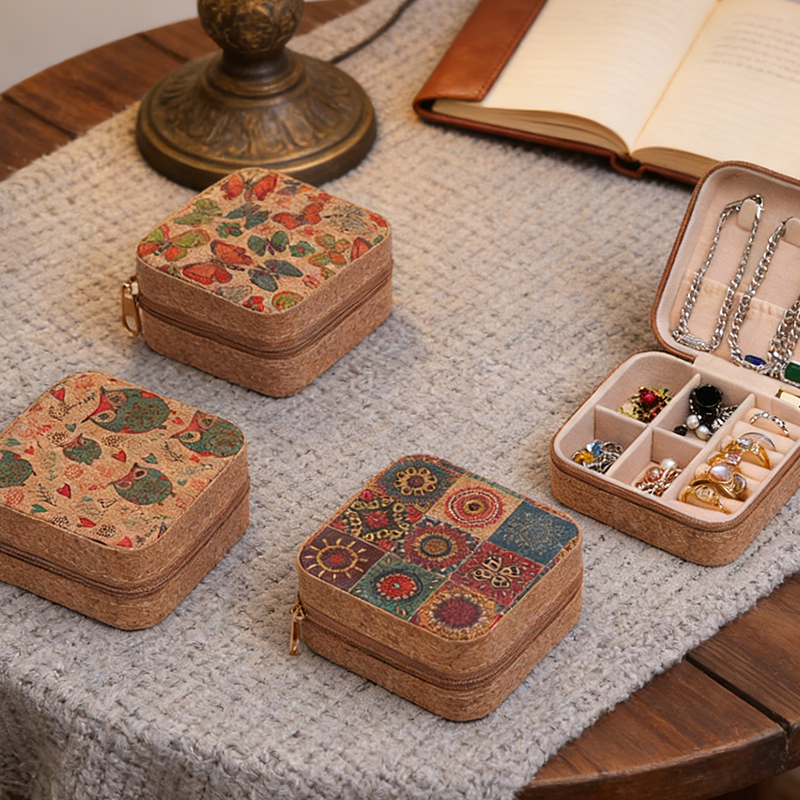 Retro Premium Cork Jewelry Box