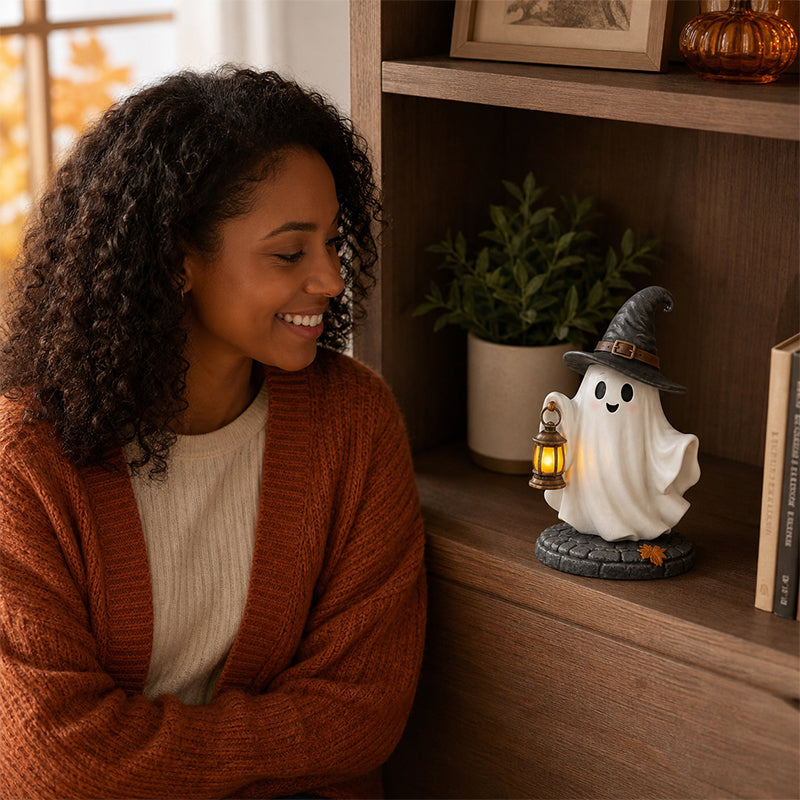 The Cutest Autumn Companion You Didn't Know You Needed! 👻🎃 | Hand-Painted Ghost Figurine
