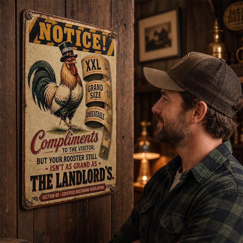 😂 The Ultimate Icebreaker! Vintage Rooster Metal Sign for Home Bar & Man Cave 🍻
