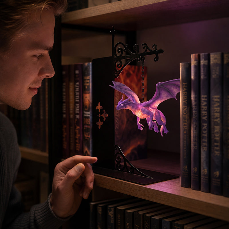 🔮 Bring Your Bookshelf to Life! The Magical Floating Dragon Ambient Lamp 📚