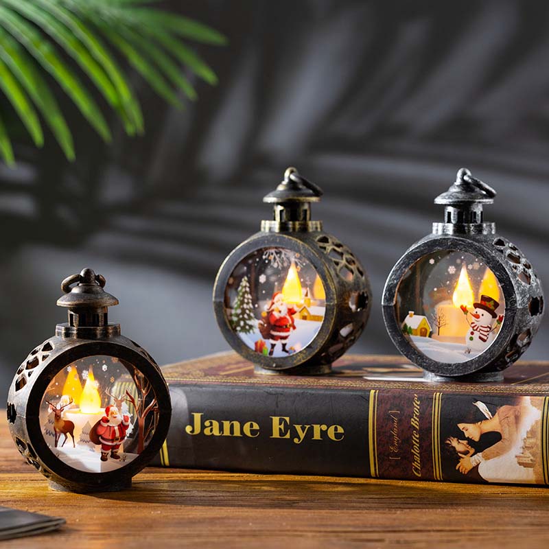 Retro Christmas lamp - Festive LED night light for windowsill & living room