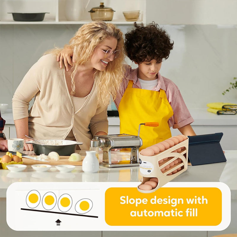 Rolling Egg Organiser – Space-Saving Fridge Storage (30 Eggs) 🥚✨
