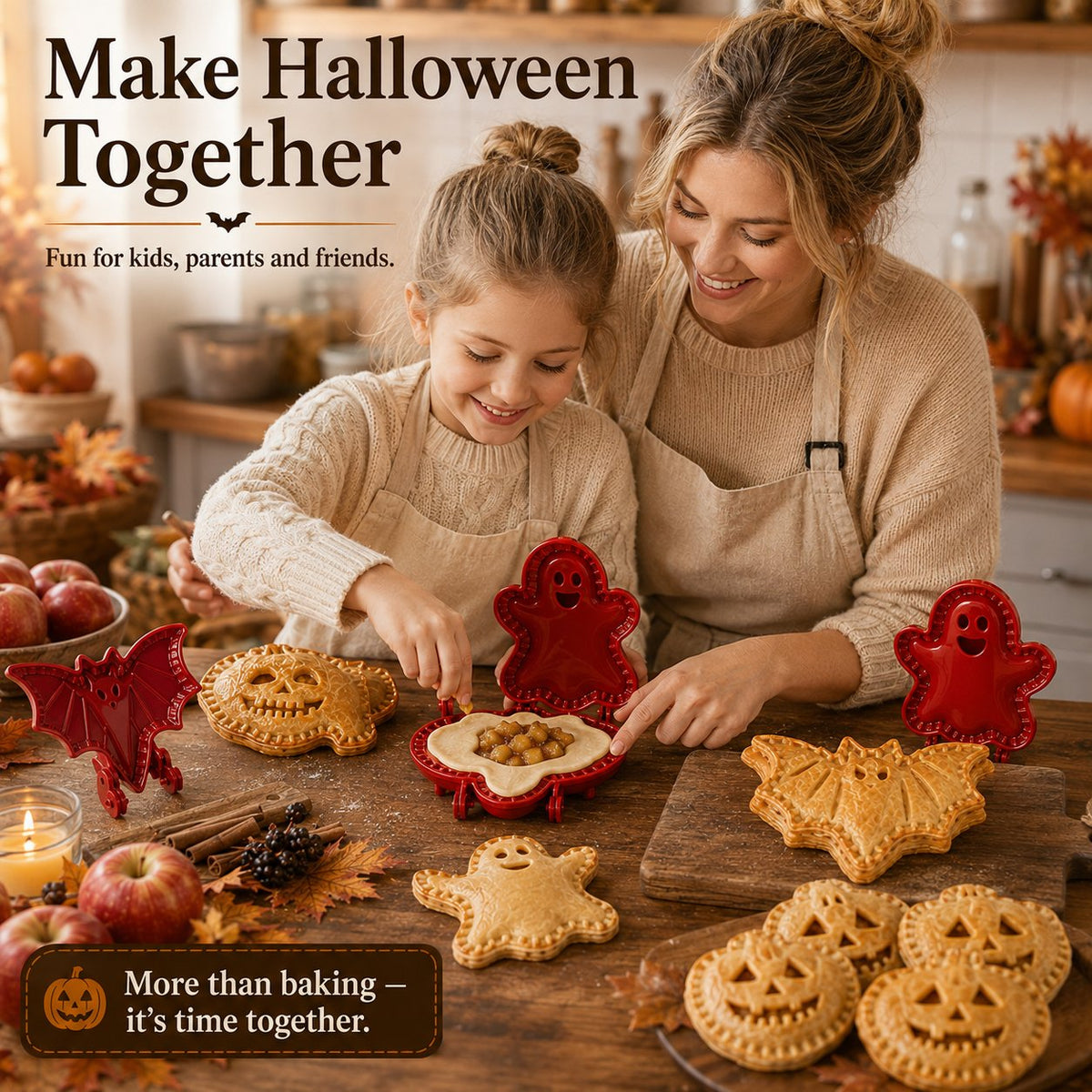🕸️ 8-Pack Halloween Pocket Pie Molds – Bake Delightfully Spooky Mini Pies at Home!