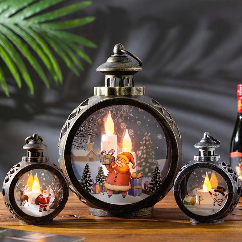 Retro Christmas lamp - Festive LED night light for windowsill & living room