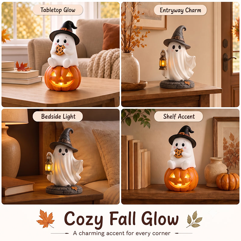 The Cutest Autumn Companion You Didn't Know You Needed! 👻🎃 | Hand-Painted Ghost Figurine