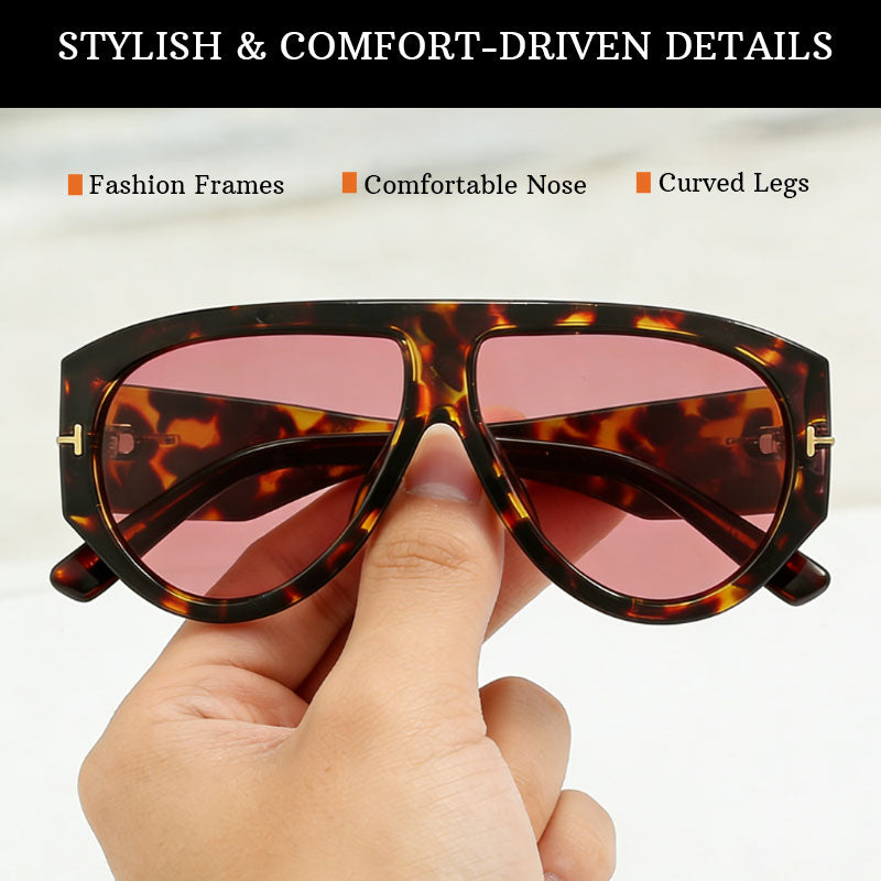 T-Frame Pilot Sunglasses — Oversized Retro Design with Comfort Nose Pads 🕶️✨