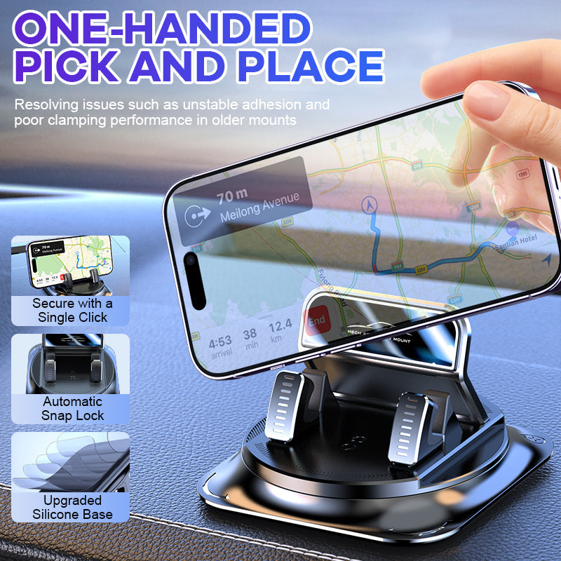 Universal Car Phone Mount 🚗 Vacuum-Seal Stability & 360° View 🔄