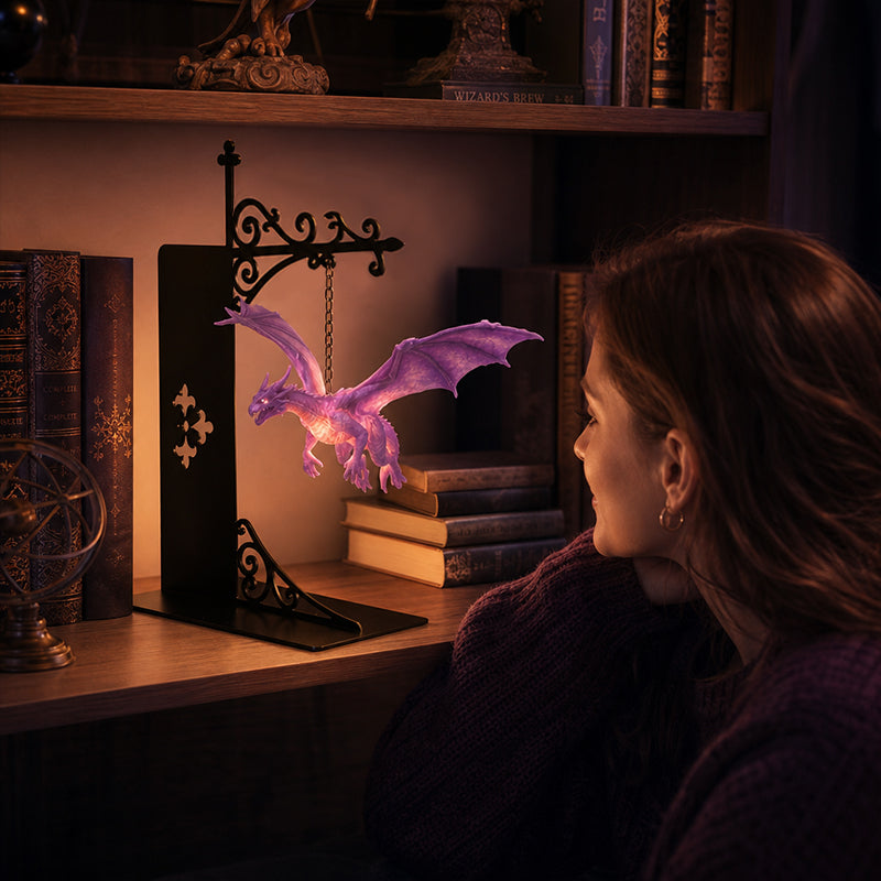 🔮 Bring Your Bookshelf to Life! The Magical Floating Dragon Ambient Lamp 📚