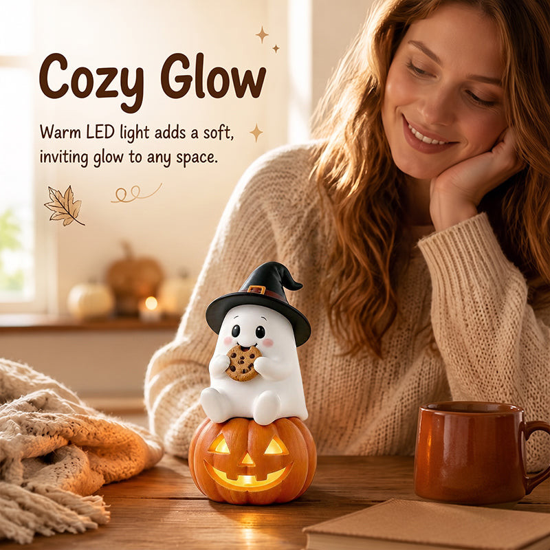 The Cutest Autumn Companion You Didn't Know You Needed! 👻🎃 | Hand-Painted Ghost Figurine