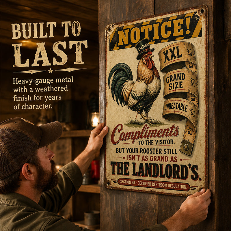 😂 The Ultimate Icebreaker! Vintage Rooster Metal Sign for Home Bar & Man Cave 🍻