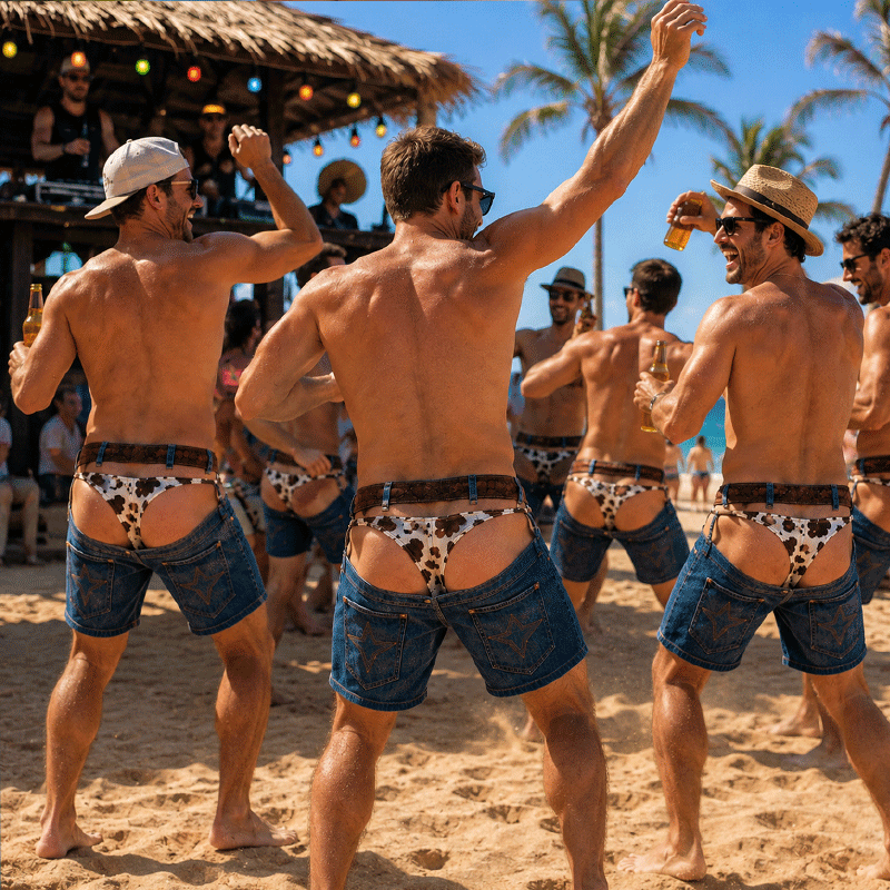 🏖️ Fake Denim Novelty Swim Shorts – Denim Style, Quick-Dry Holiday Comfort 🌊