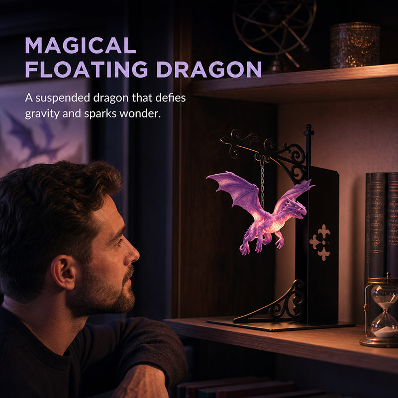 🔮 Bring Your Bookshelf to Life! The Magical Floating Dragon Ambient Lamp 📚