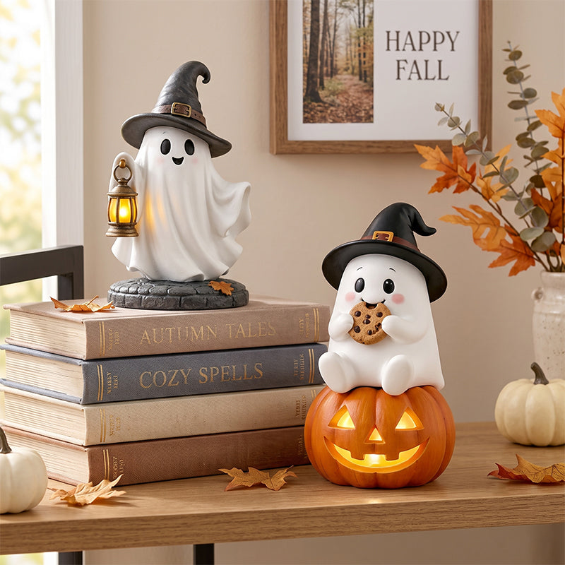 The Cutest Autumn Companion You Didn't Know You Needed! 👻🎃 | Hand-Painted Ghost Figurine