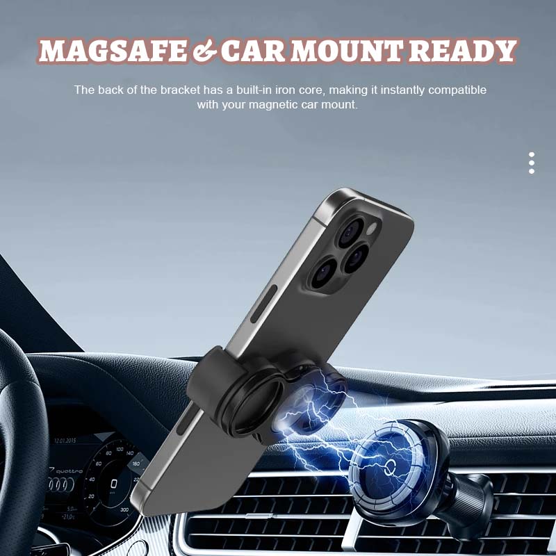 🦾2 in 1 magnetic folding metal phone clip holder🎡✨