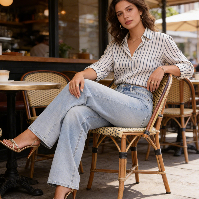 High-Comfort Straight Leg Jeans – Shaping Lift & Natural Stretch 👖