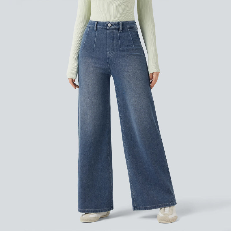 High-Waisted Stretchy Wide-Leg Jeans – Flattering Fit & All-Day Comfort 👖