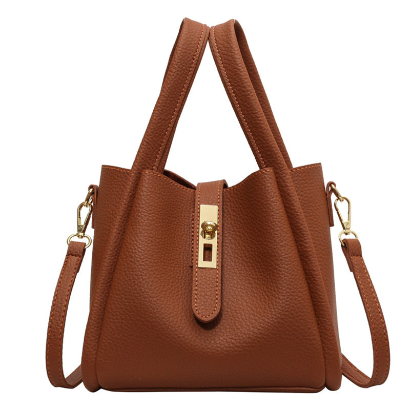 3-Way Soft PU Leather Bucket Bag – Crossbody, Shoulder & Handheld Tote 👜✨