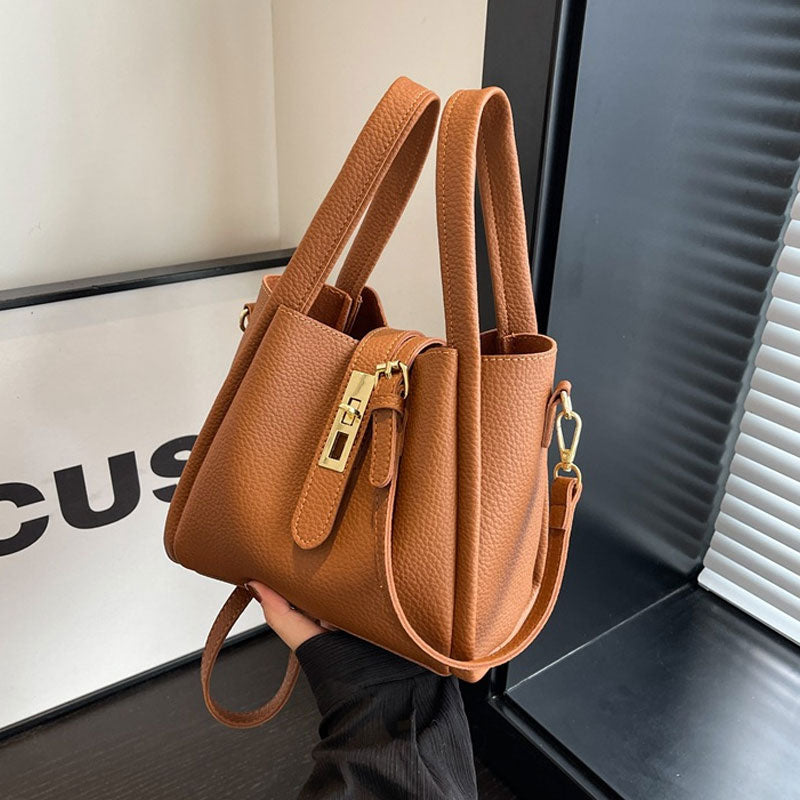 3-Way Soft PU Leather Bucket Bag – Crossbody, Shoulder & Handheld Tote 👜✨