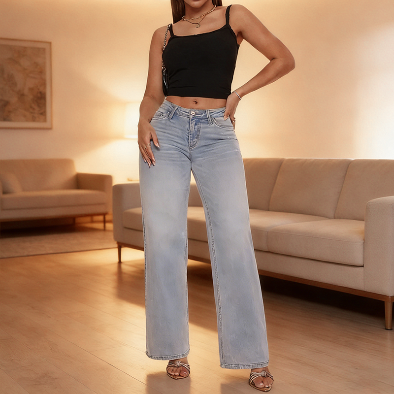 High-Comfort Straight Leg Jeans – Shaping Lift & Natural Stretch 👖