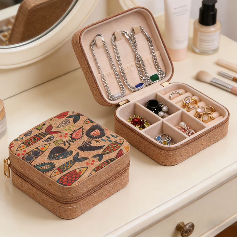 Retro Premium Cork Jewelry Box