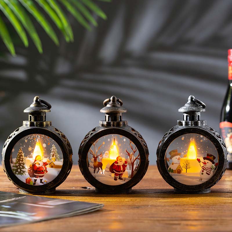 Retro Christmas lamp - Festive LED night light for windowsill & living room