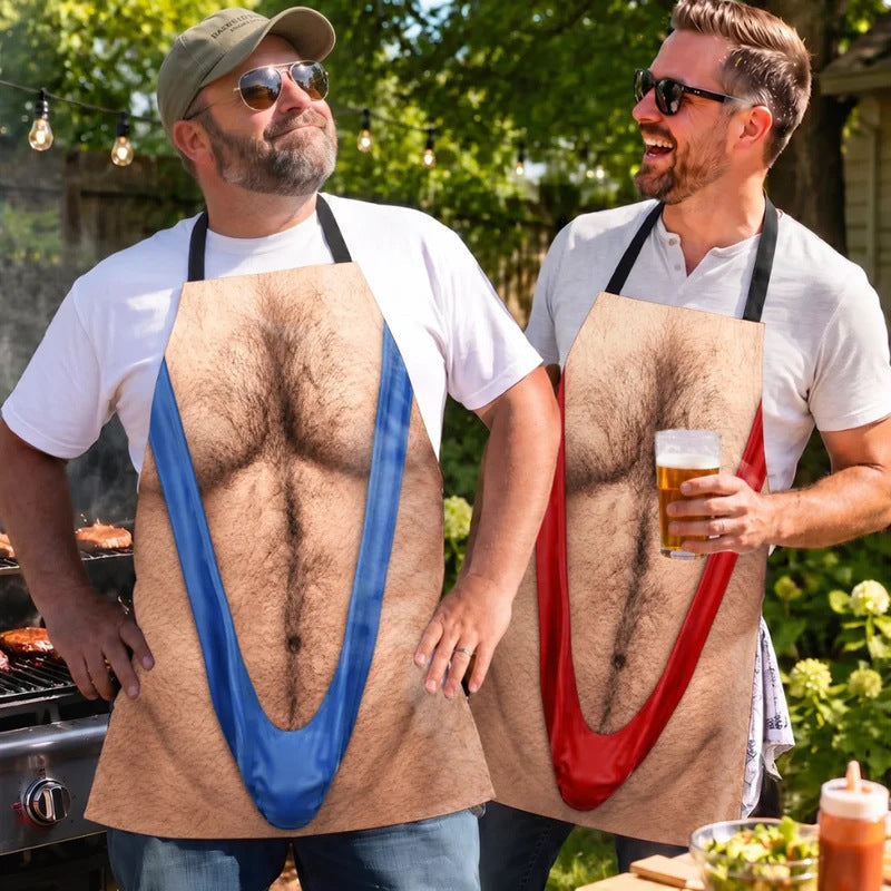 Be The Life Of The BBQ! 😂 Realistic Hairy Chest Novelty Apron
