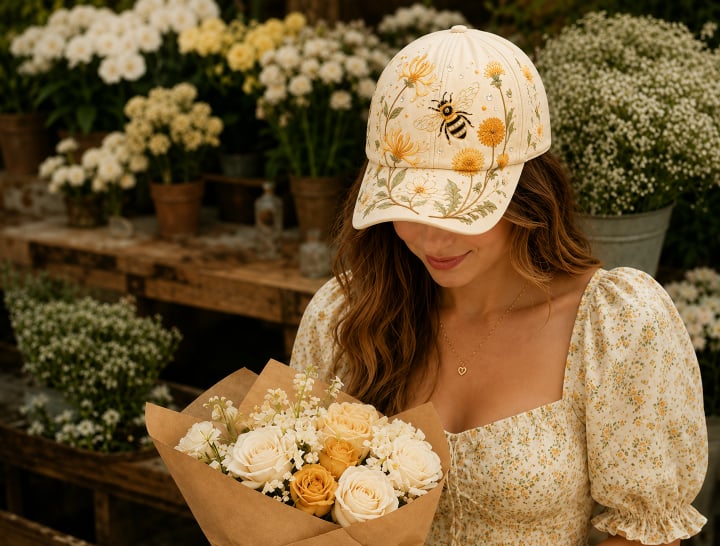 🌸🌿 Garden Morning Baseball Cap: Gentle Sunshine & Everyday Coziness! ☀️🌱🧢