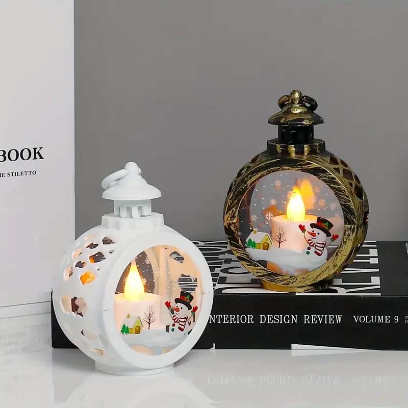 Retro Christmas lamp - Festive LED night light for windowsill & living room