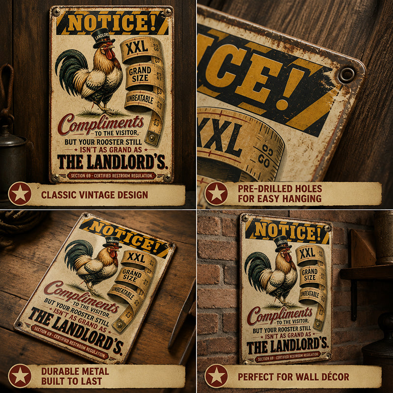 😂 The Ultimate Icebreaker! Vintage Rooster Metal Sign for Home Bar & Man Cave 🍻